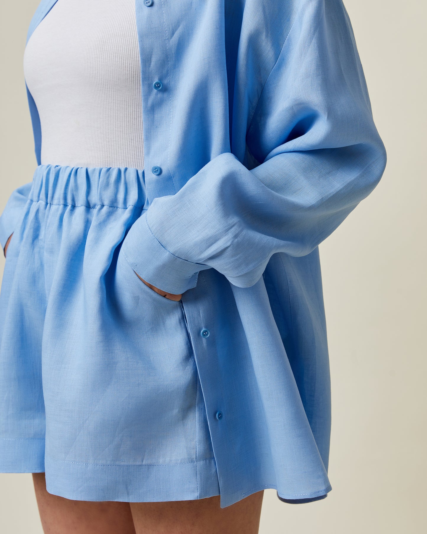 Esther Linen Shirt Soft Blue
