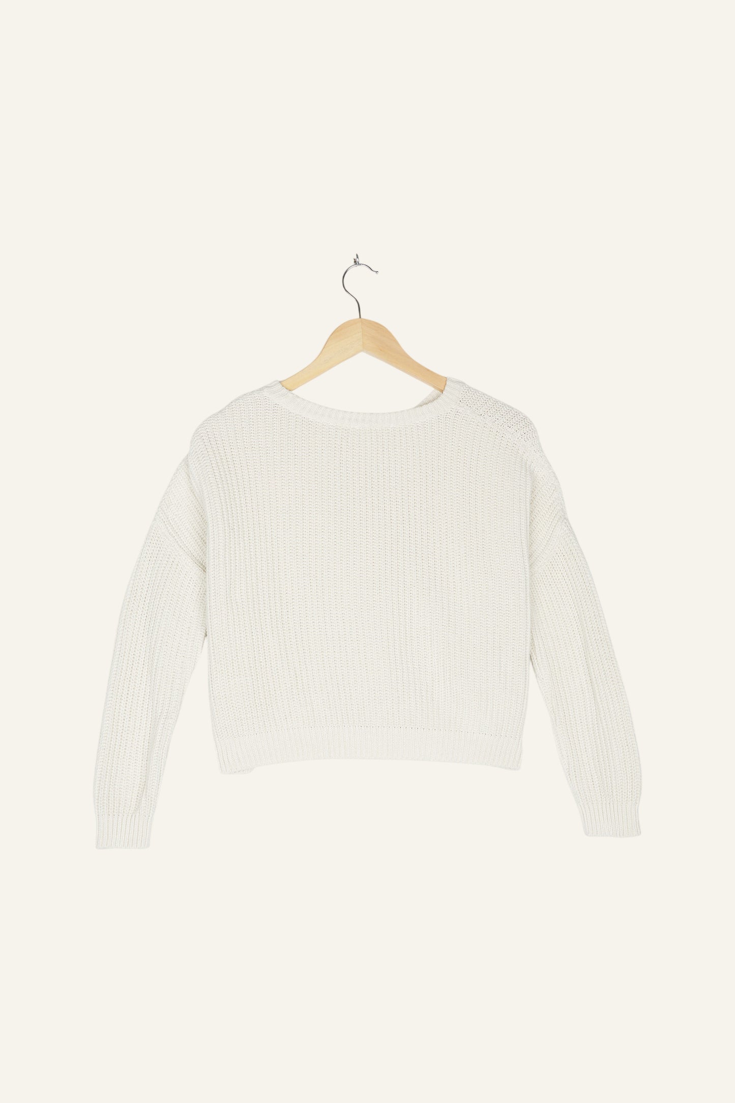 Bobbie Cropped Knitted Jumper Ecru
