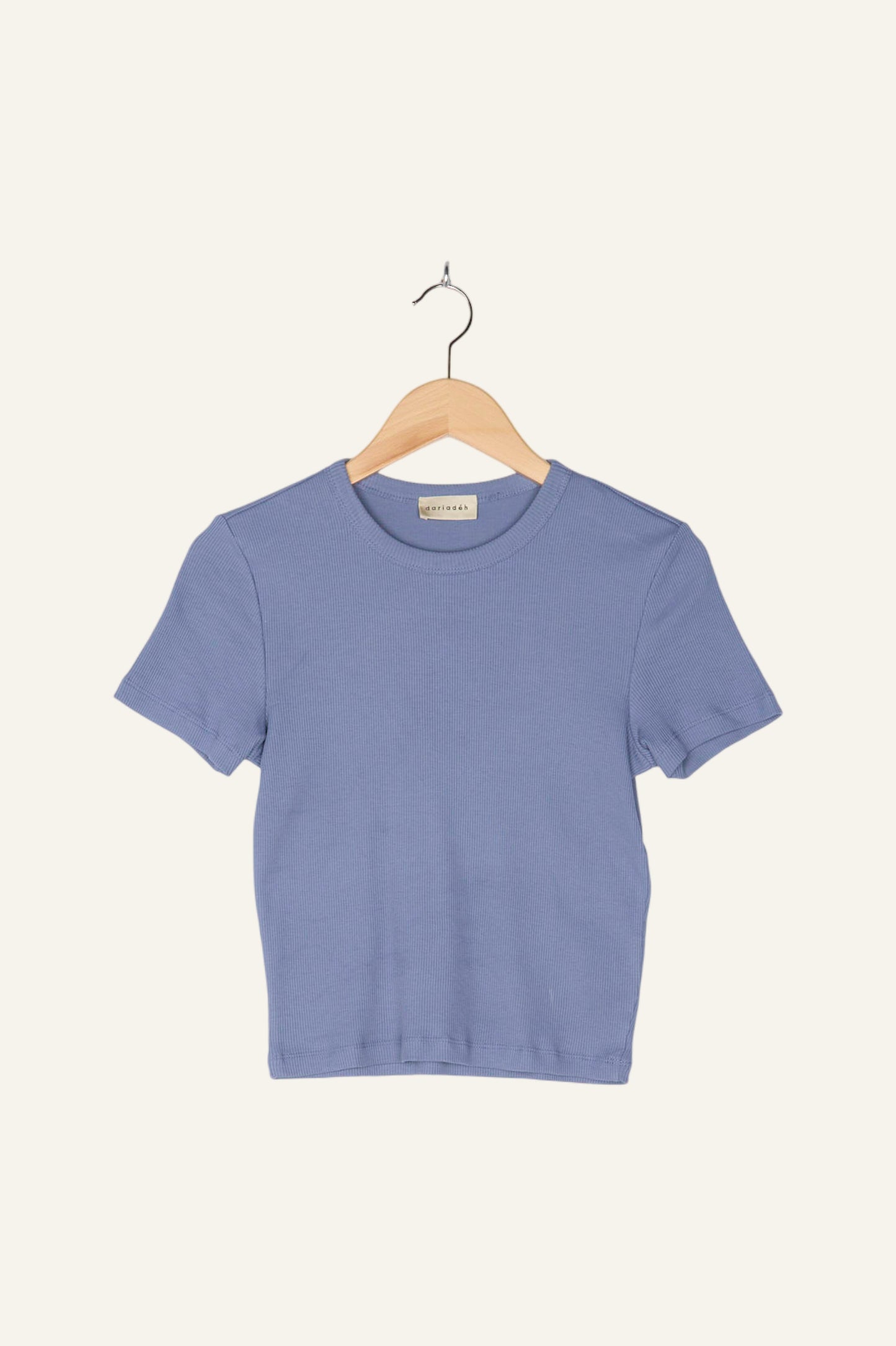 Valentina Rib Tee Dusty Blue