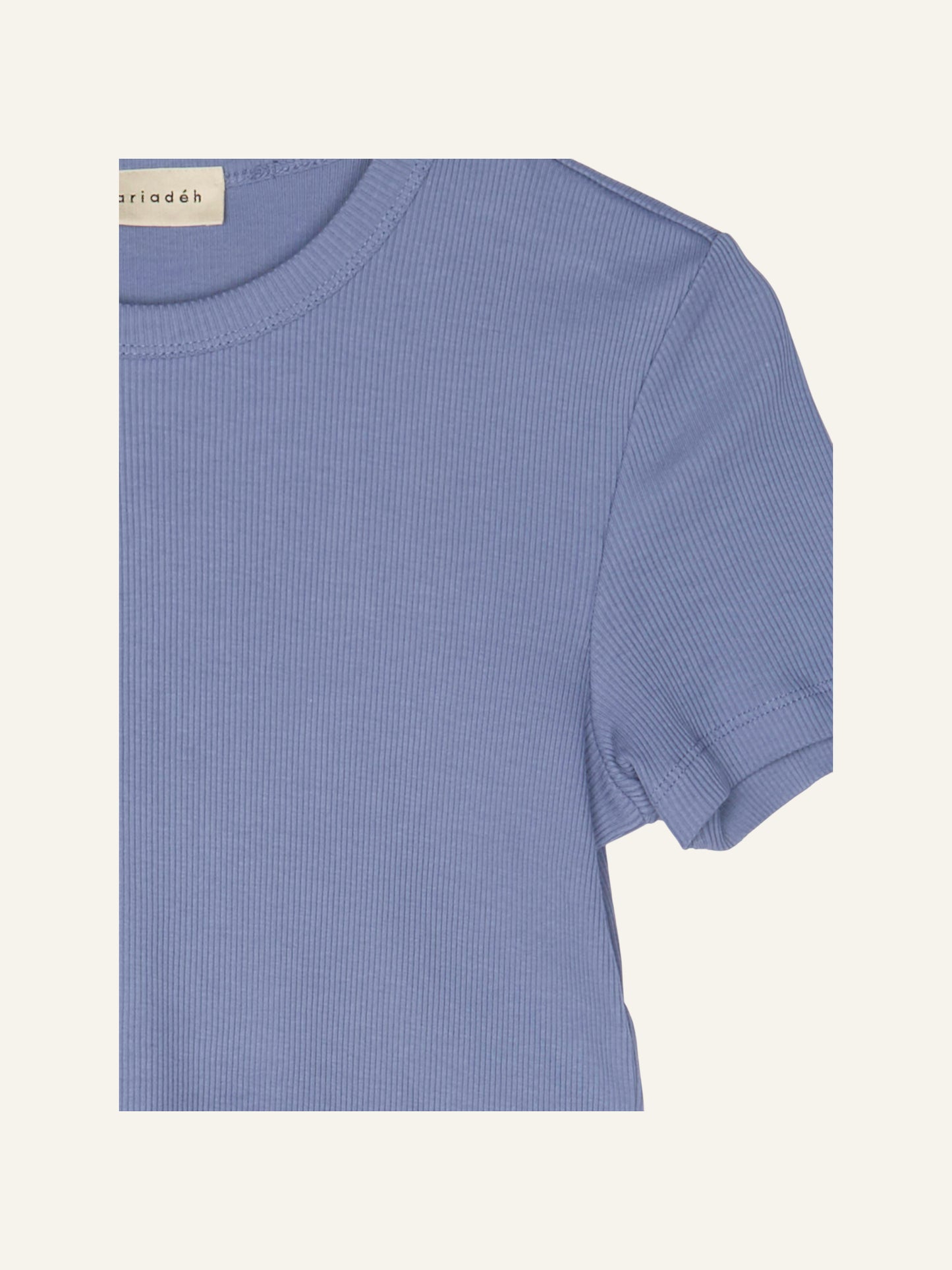 Valentina Rib Tee Dusty Blue
