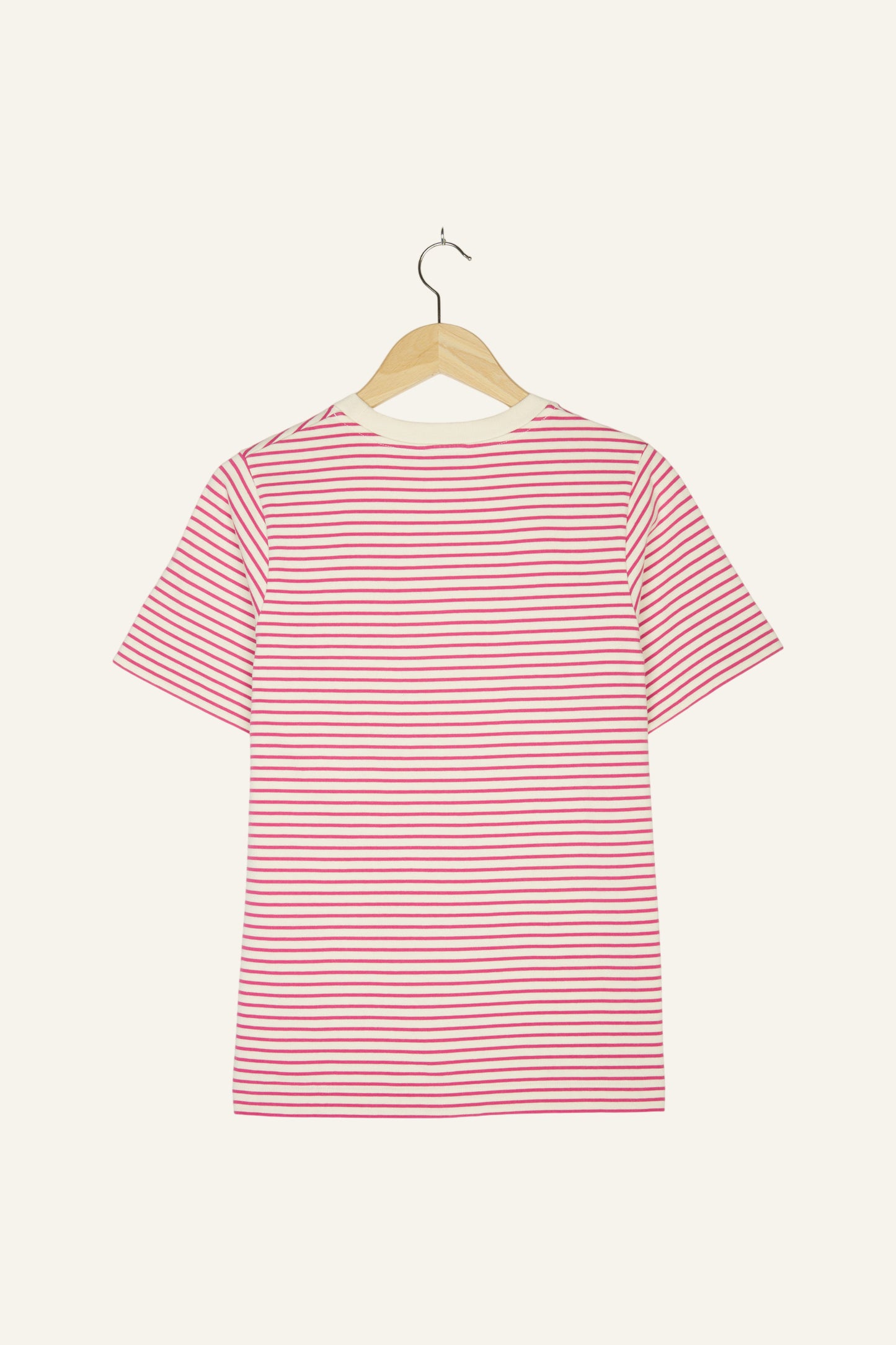 Ida Heavyweight T-Shirt Striped Ecru Pink