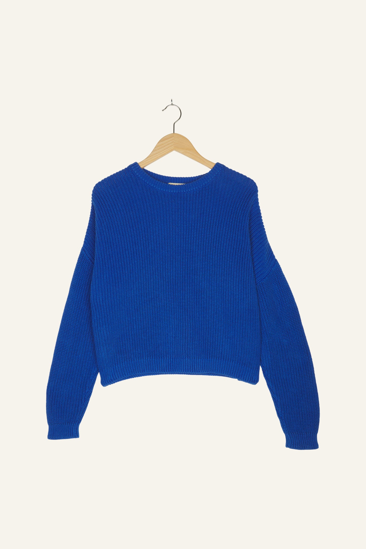 Bobbie Cropped Knitted Jumper Blue