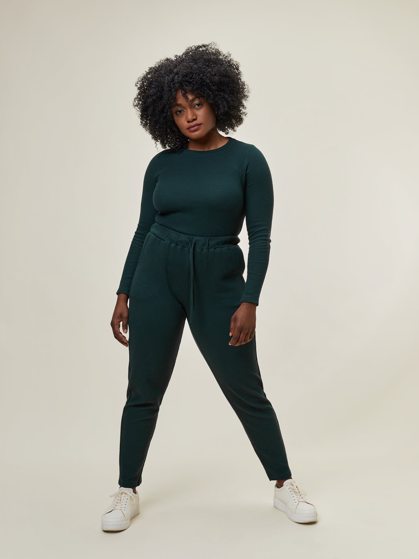 Leslie Waffle Pant Pine Green