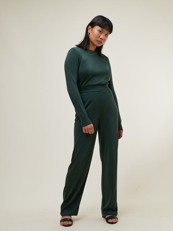 Cosima Knitted Pant Pine Green