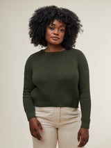 Bobbie Cropped Knitted Jumper Forest