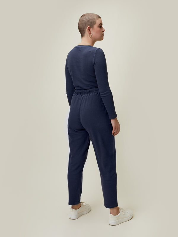 Leslie Waffle Pant Charcoal Blue