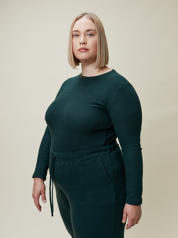 Carla Waffle Longsleeve Pine Green