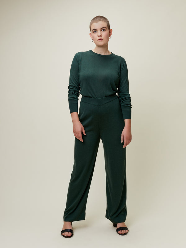 Cosima Knitted Pant Pine Green