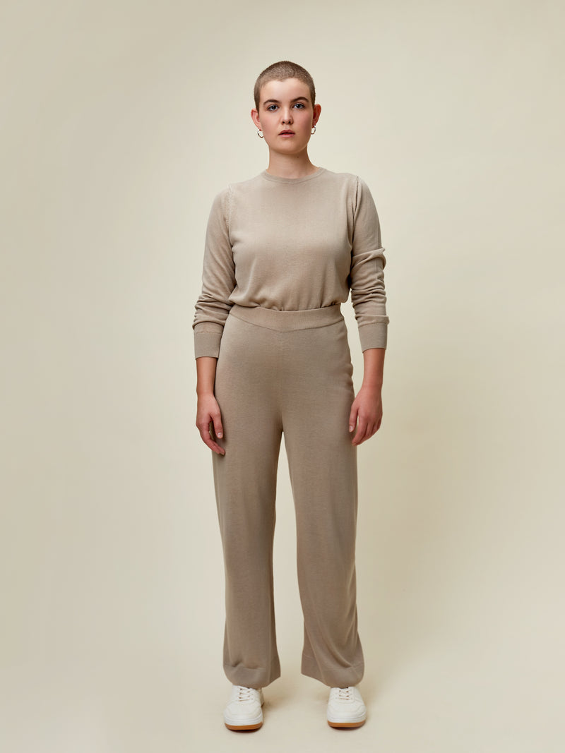 Cosima Knitted Pant Light Taupe