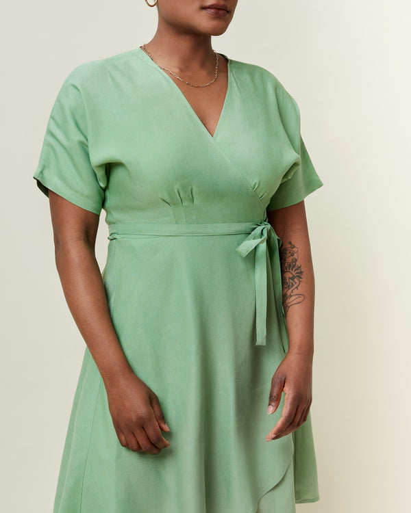 Daria Wrap Dress Soft Green