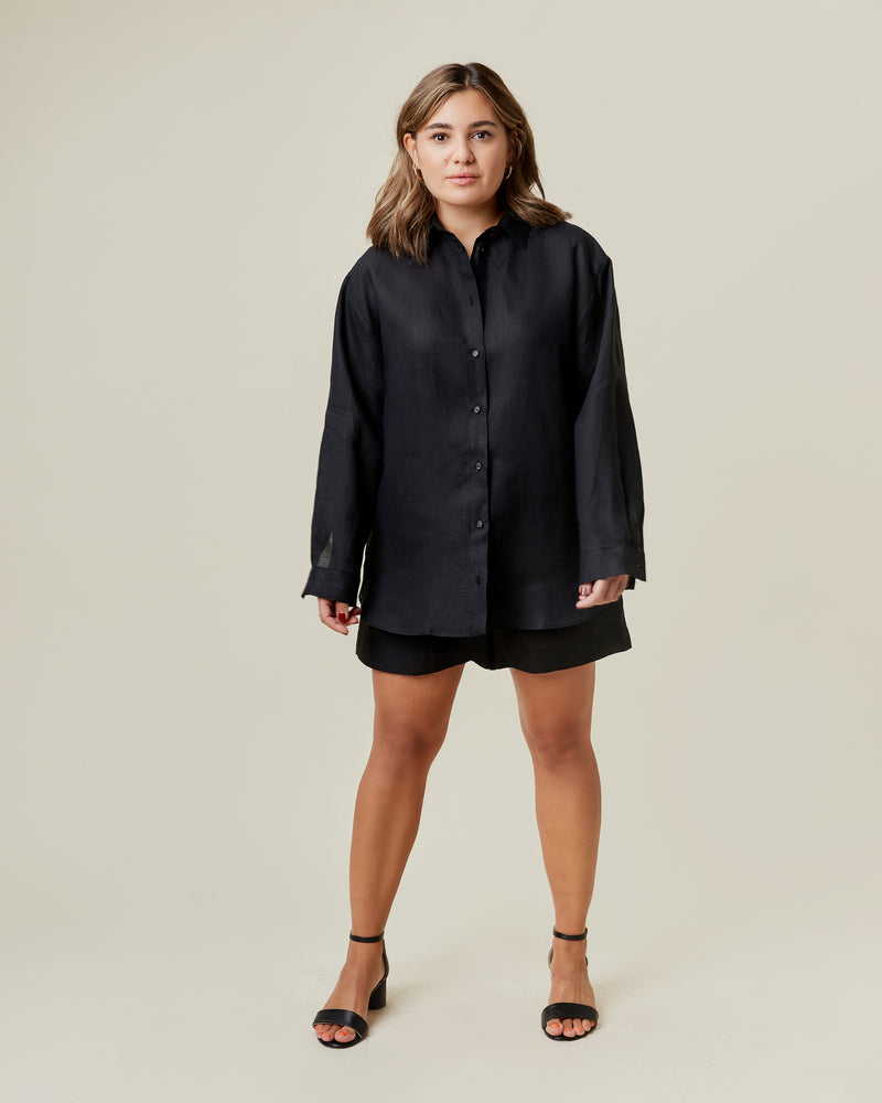 Esther Linen Shirt Black