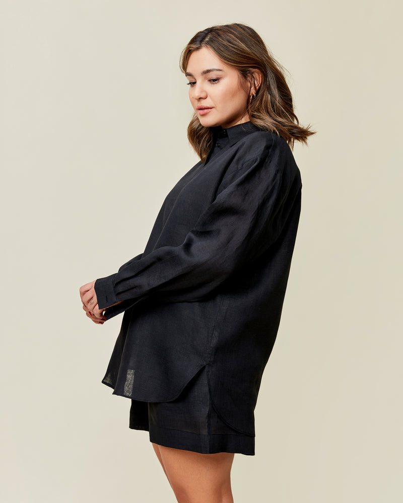 Esther Linen Shirt Black