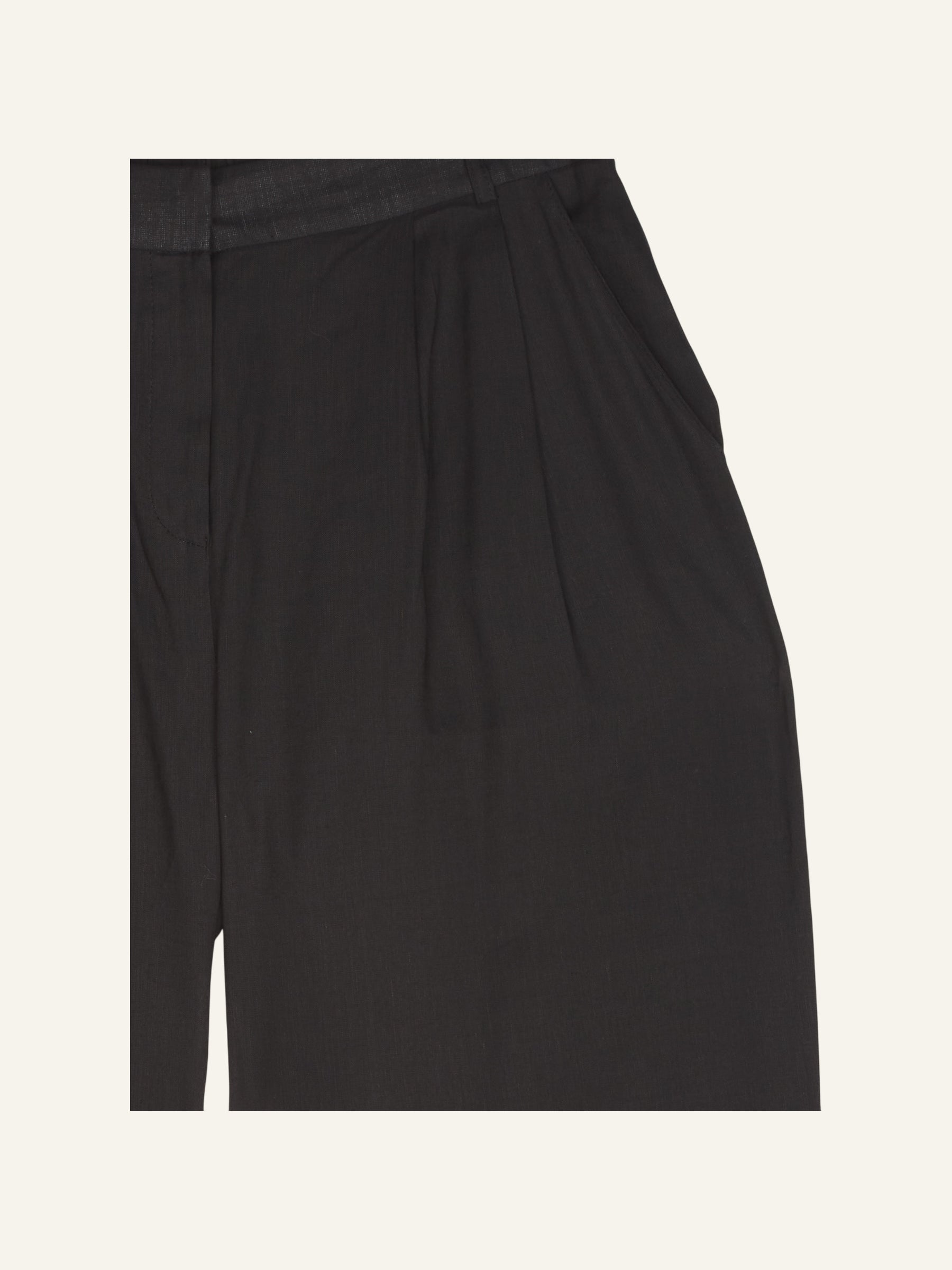 Larry Linen Pants Black