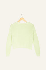 Bobbie Cropped Knitted Jumper Apple Green
