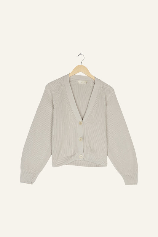 Edith Organic Cotton Cardigan Taupe