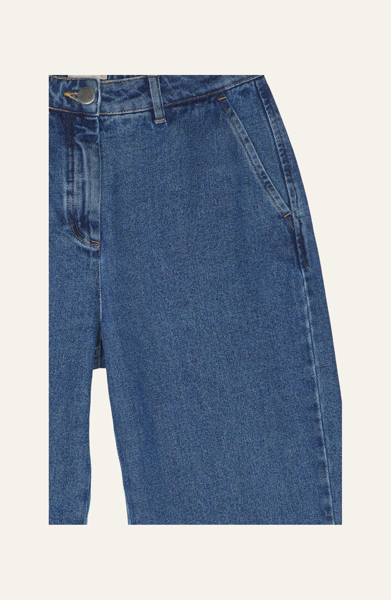 Basic High Waist Wide Leg Jeans Dark Blue Stone Wash
