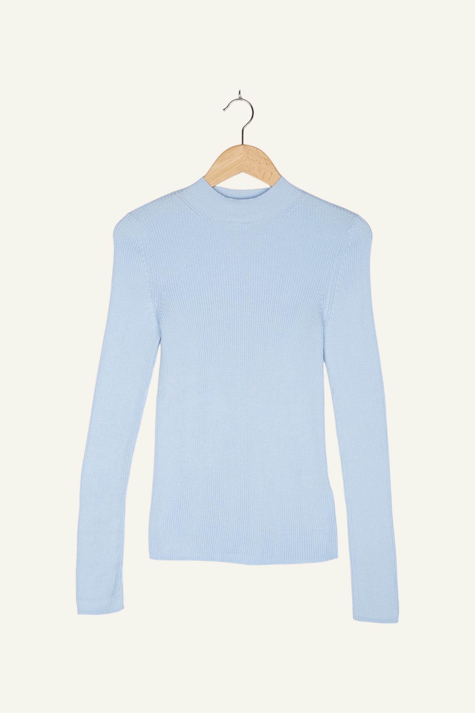 Mona Fine Knit Mock Neck Powder Blue
