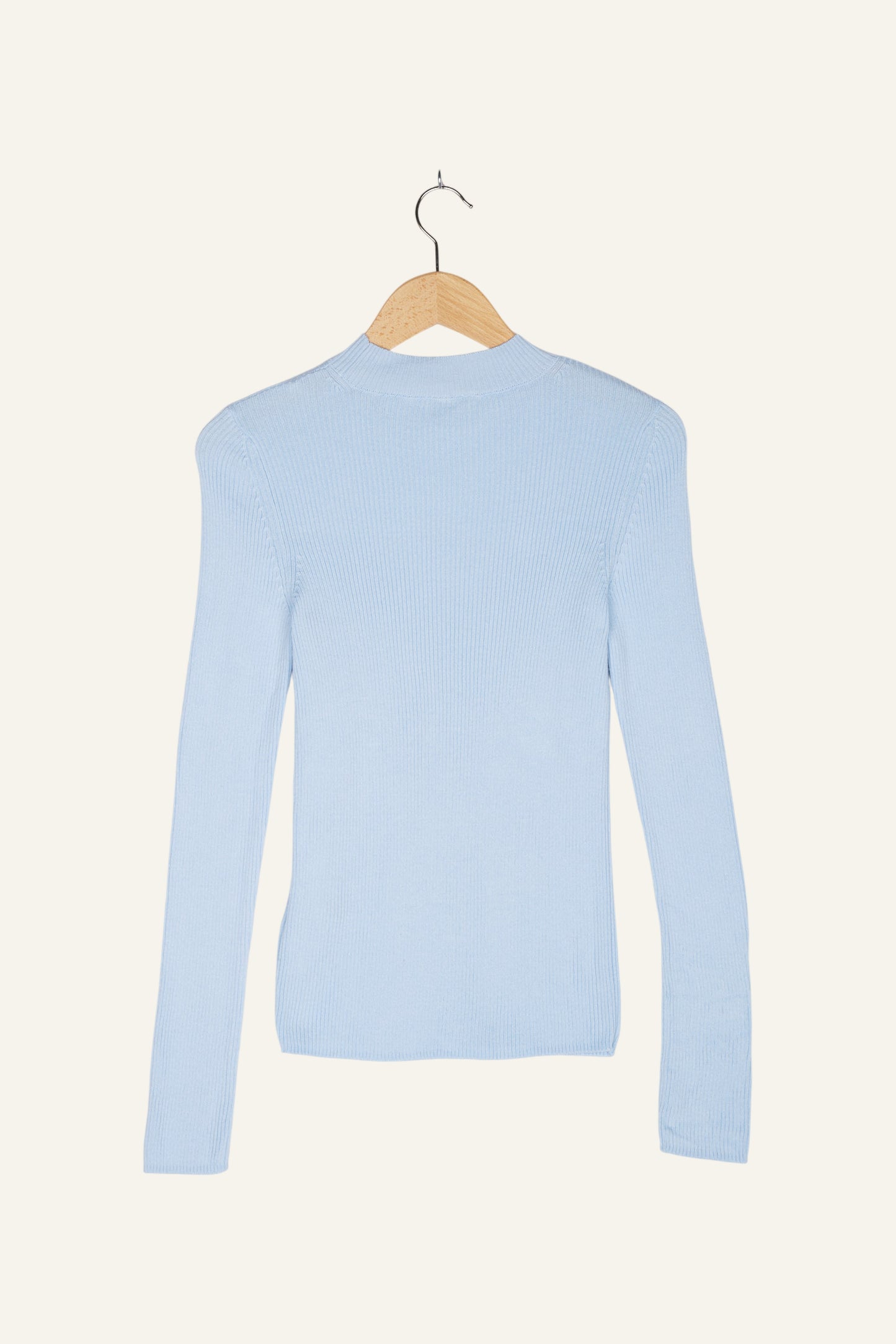Mona Fine Knit Mock Neck Powder Blue