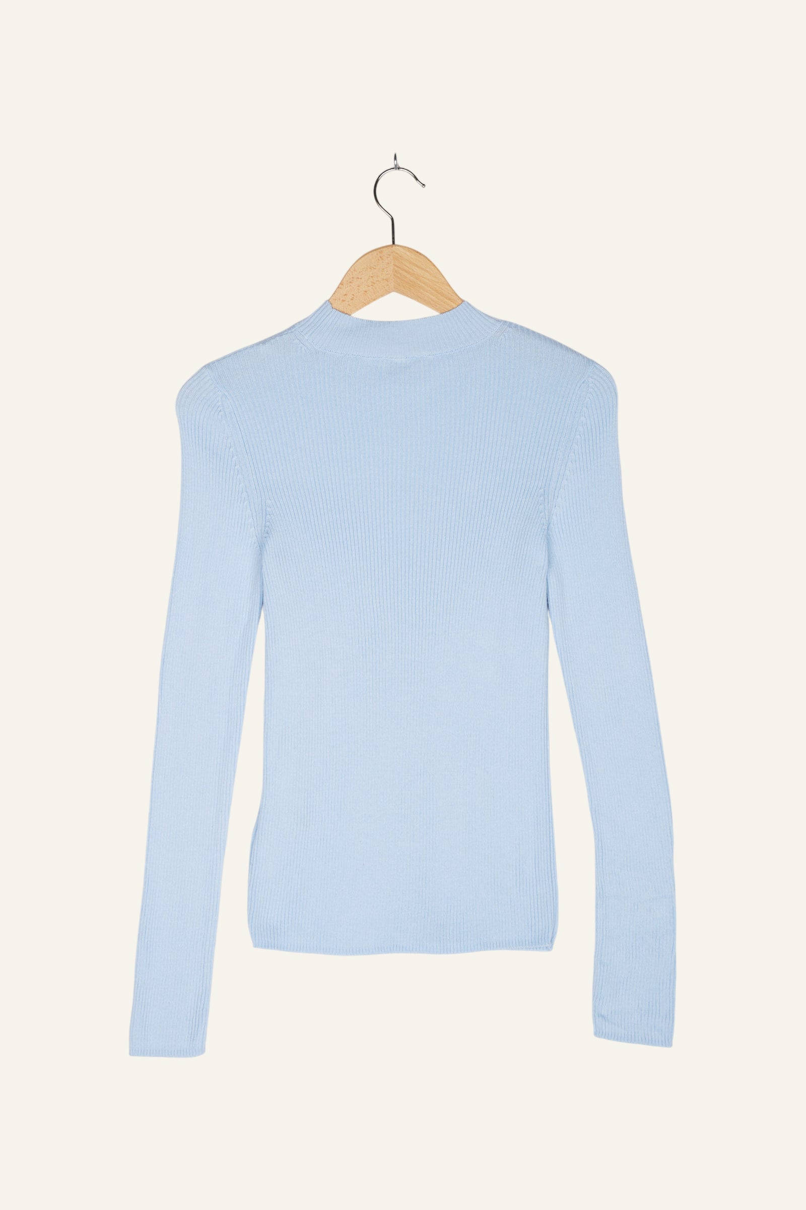 Mona Fine Knit Mock Neck Powder Blue