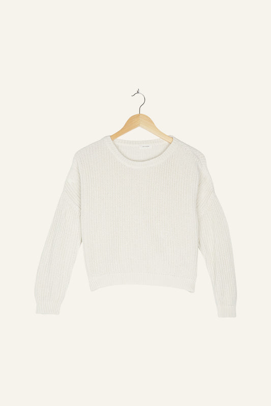 Bobbie Cropped Knitted Jumper Ecru