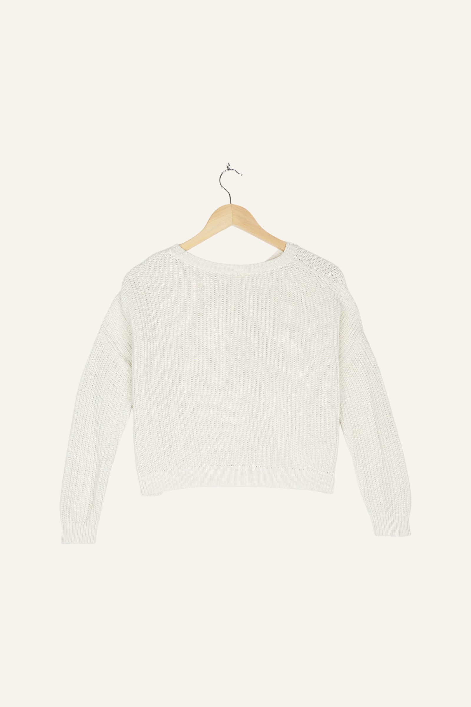 Bobbie Cropped Knitted Jumper Ecru