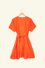 Daria Dress Tangerine Red