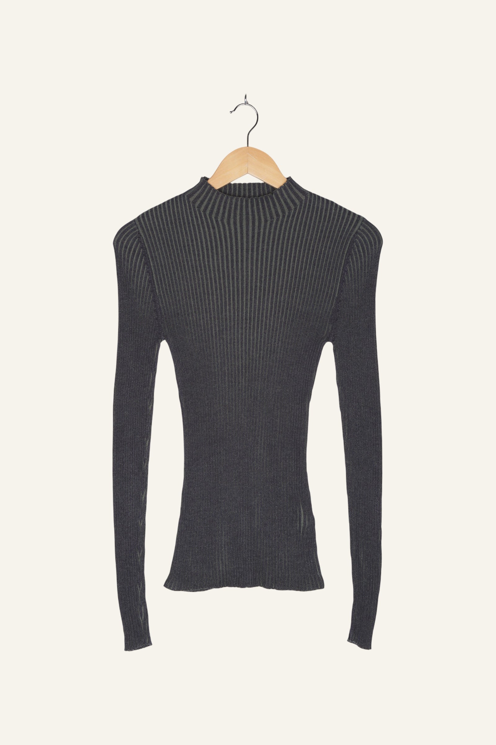 Asma Rib Turtleneck Dark Stripe