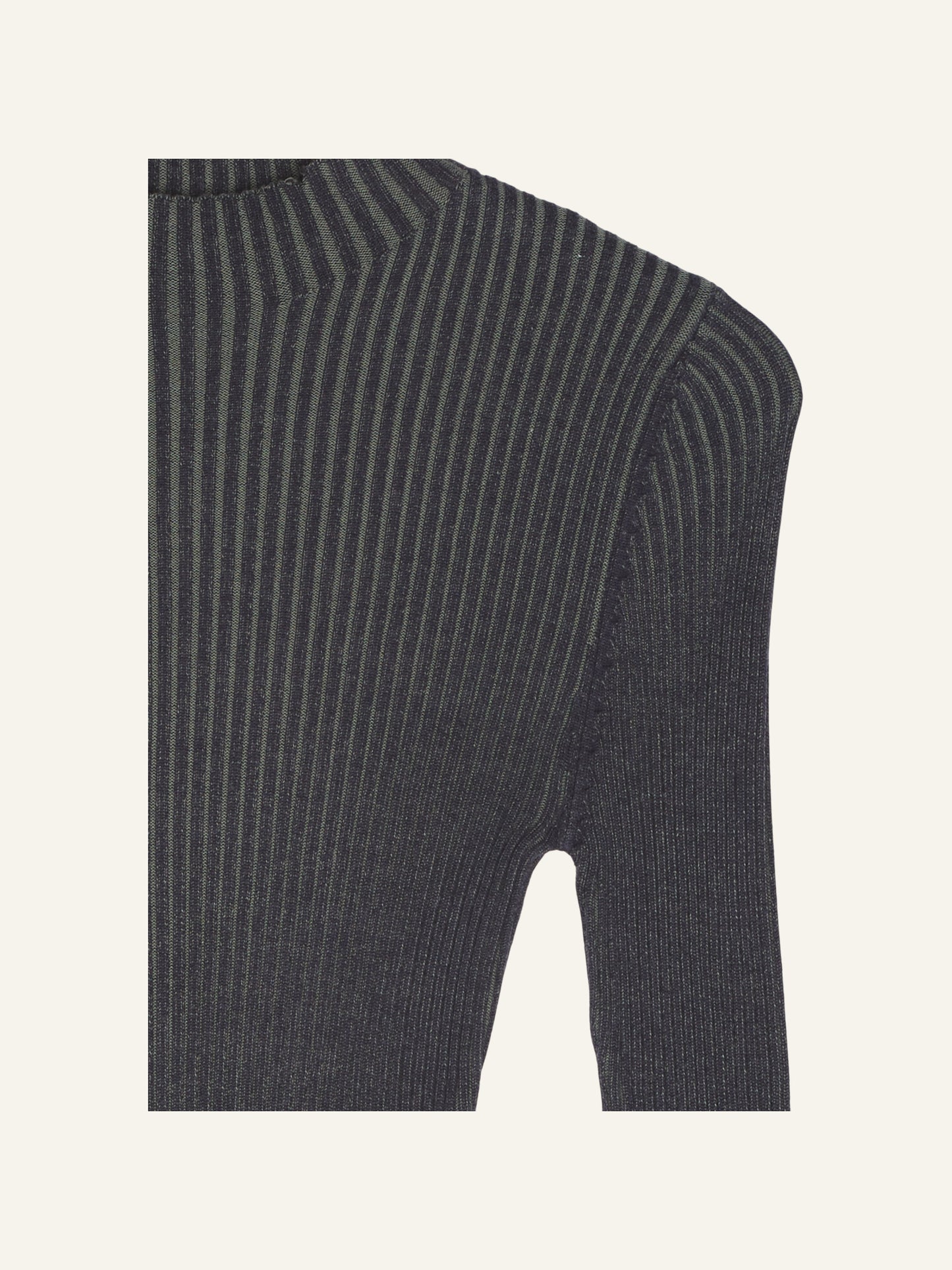 Asma Rib Turtleneck Dark Stripe