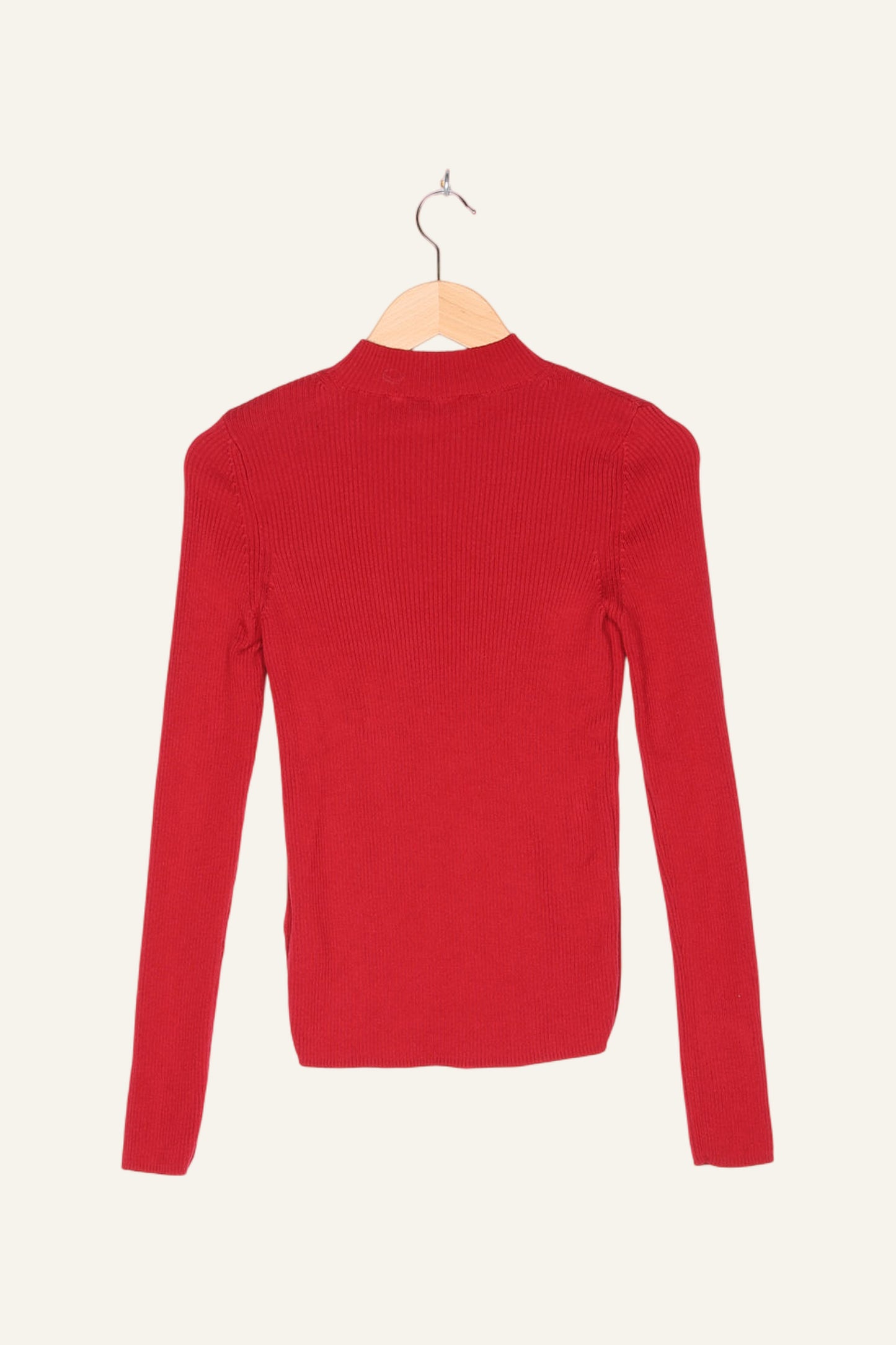 Mona Fine Knit Mock Neck Red