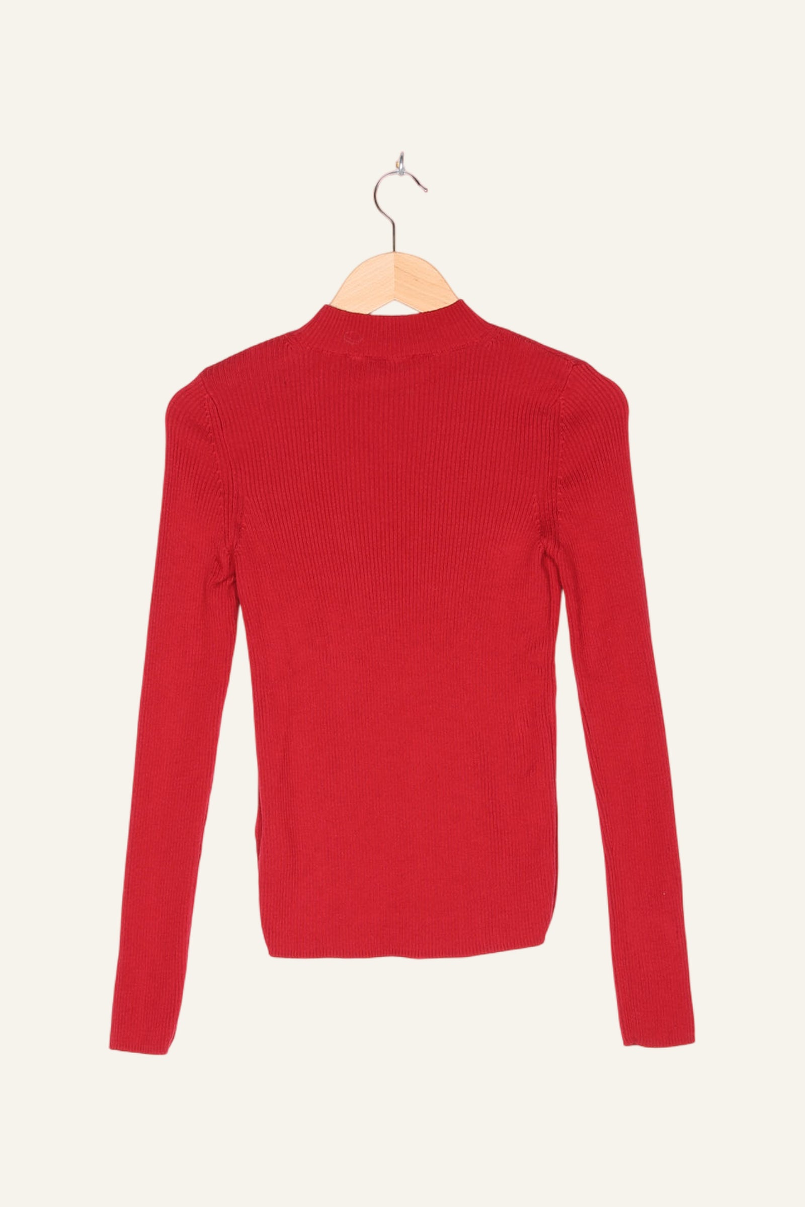 Mona Fine Knit Mock Neck Red