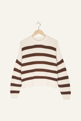 Berta Knitted Jumper Brown White