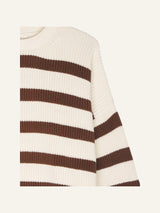 Berta Knitted Jumper Brown White