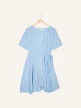 Daria Wrap Dress Soft Blue