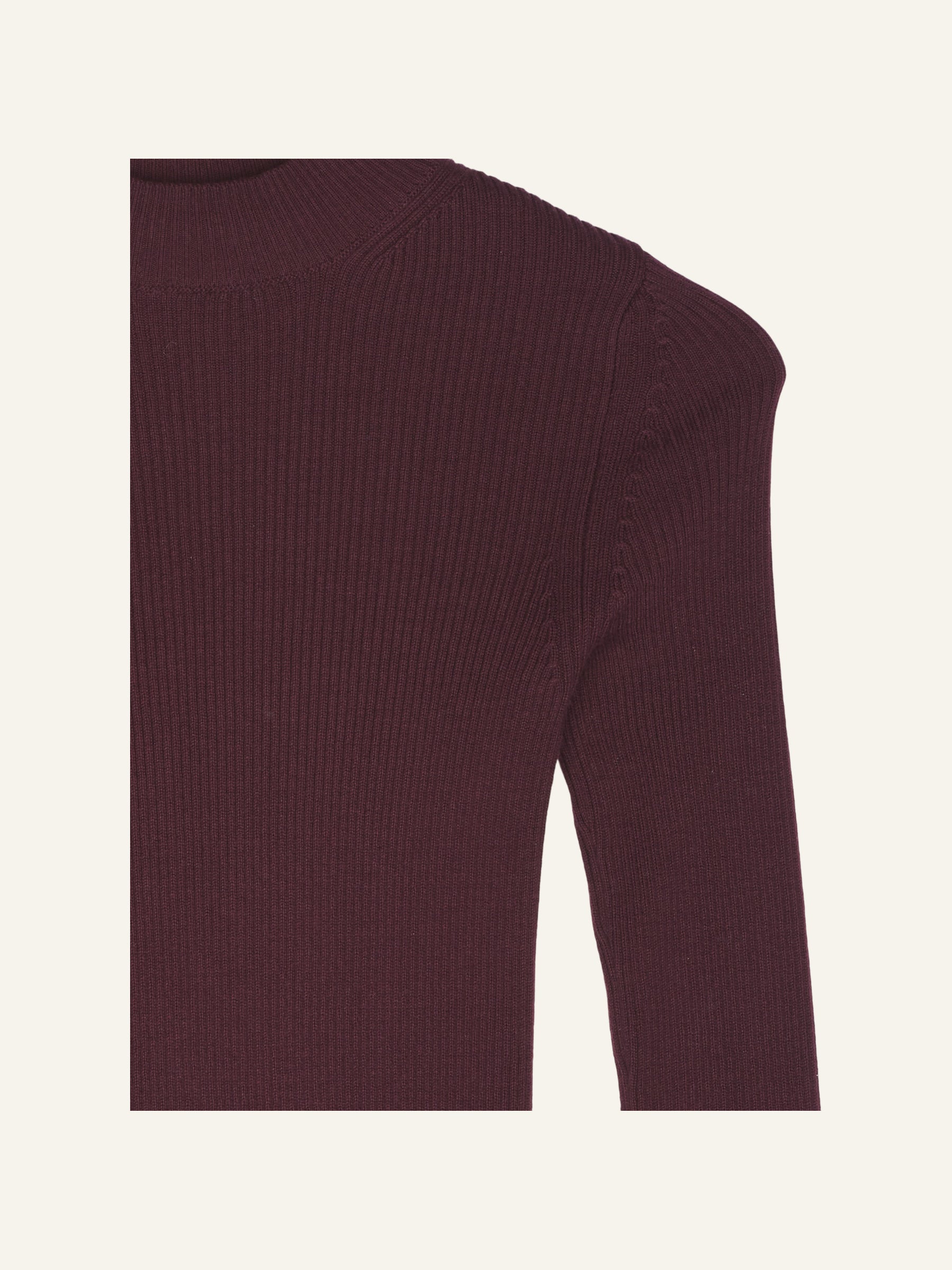 Mona Fine Knit Mock Neck Aubergine