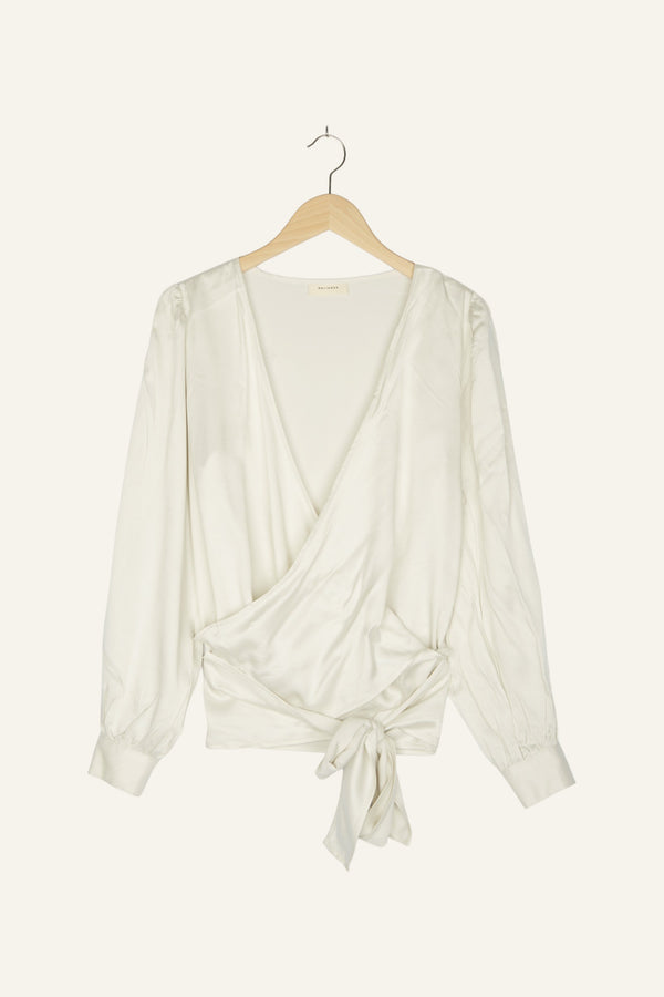 Nada Wrap Blouse Off White