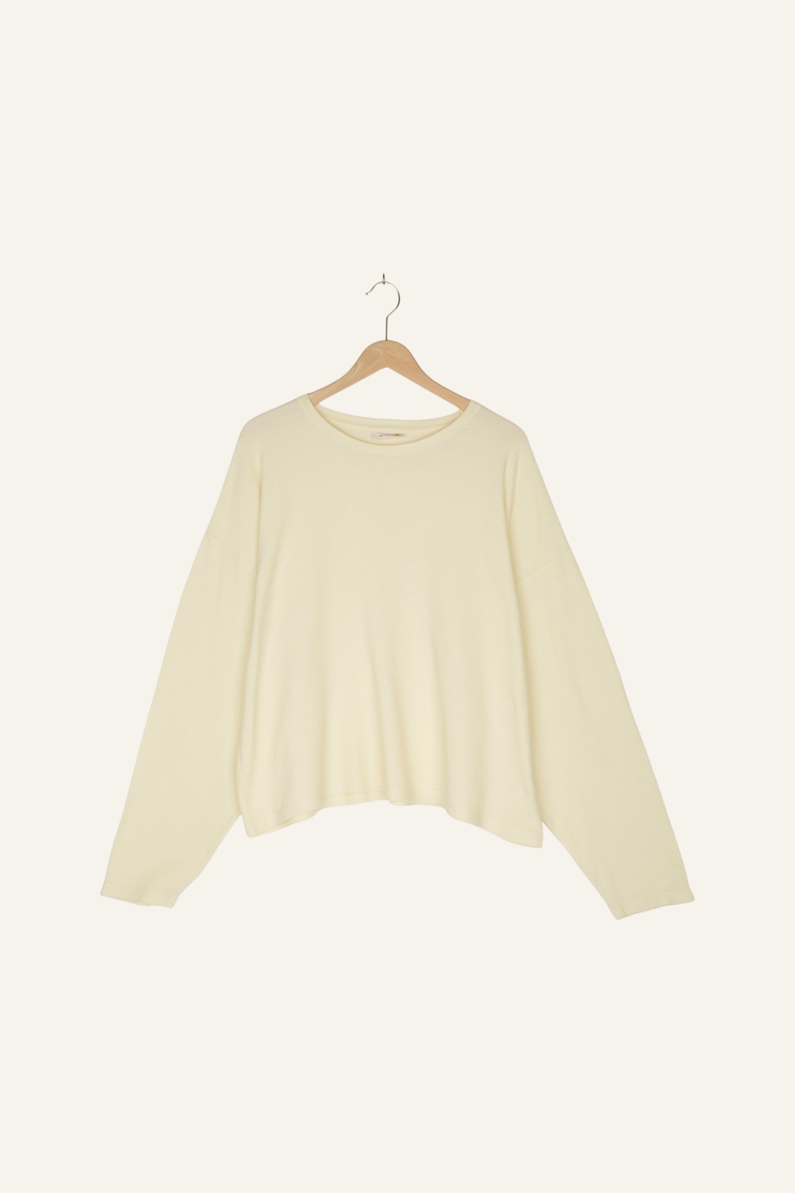 Capi Waffle Top Pale Yellow