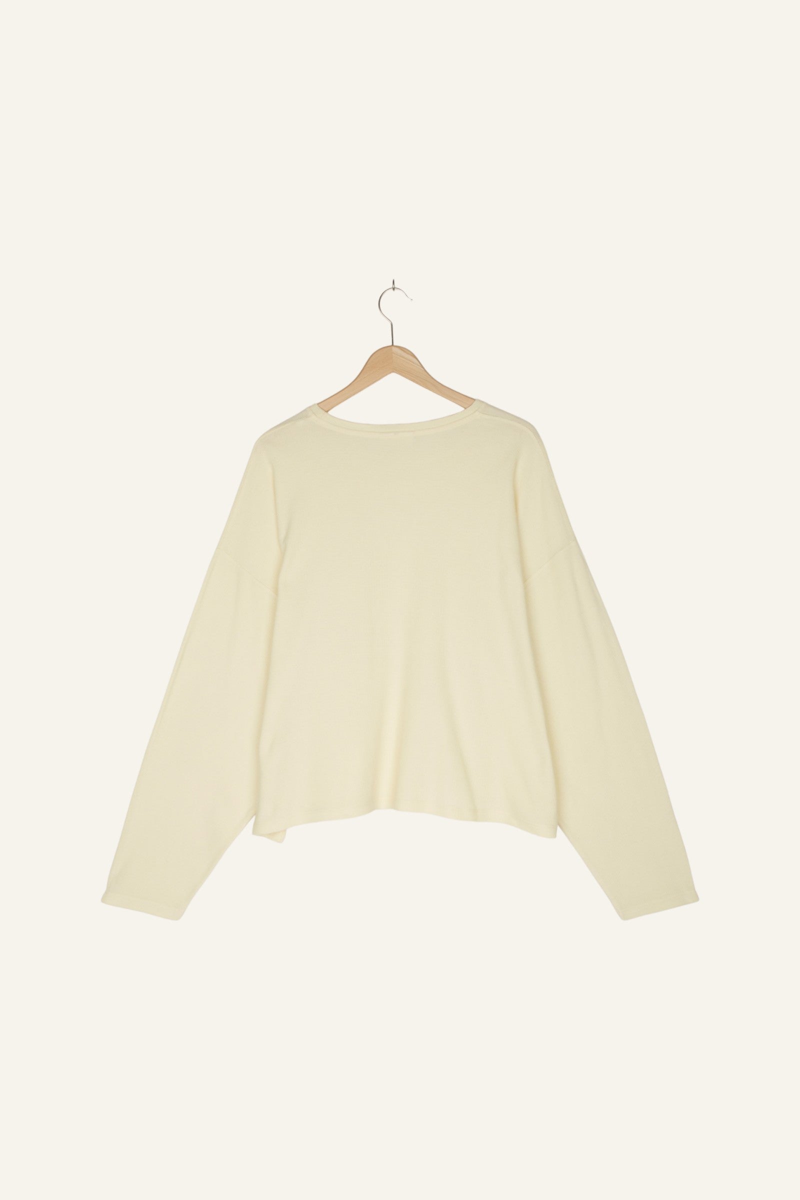 Capi Waffle Top Pale Yellow